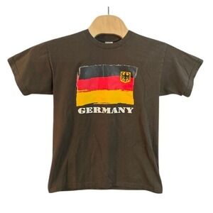 B&C Collection Germany Flag Graphic T-Shirt Brown Mens Small S Short Sleeve Tee